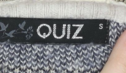 Womens UK Size S Quiz Grey Cardigan Jumper
