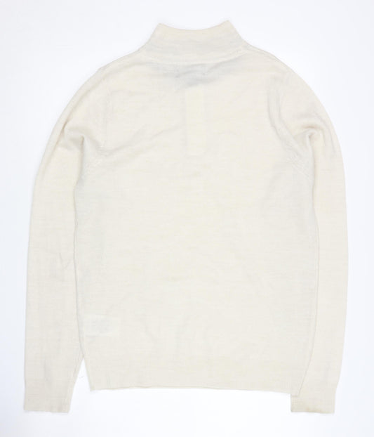 Threadbare Men’s Ivory Medium 1/2 Zip Jumper