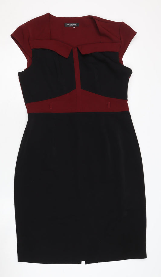 Additional front view of Collection London Women's Multicolour Sheath Dress, size 14