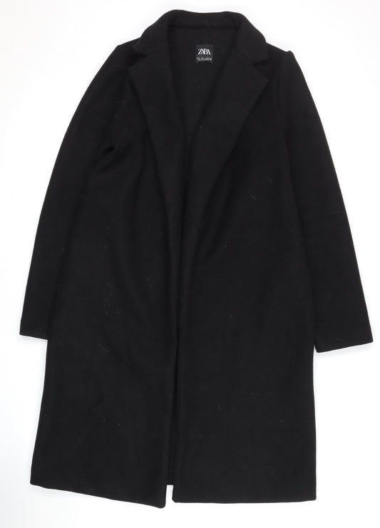 Zara Women's Black Overcoat, Size S, Elegant Autumn Wear
