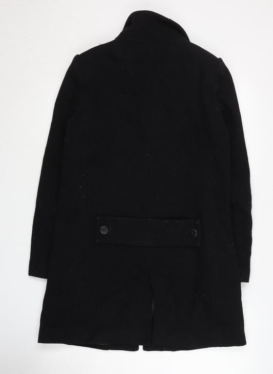 Womens UK Size 8 Mango Black Overcoat