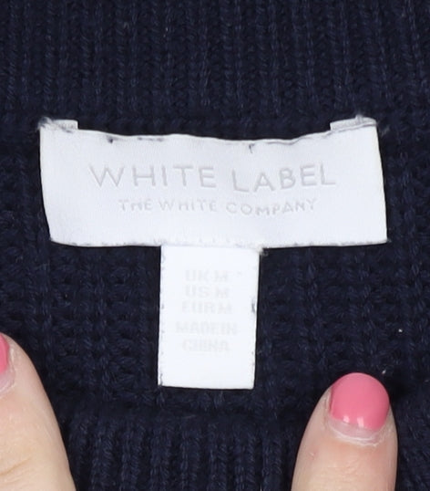 Womens UK Size M White Label Blue Pullover Jumper