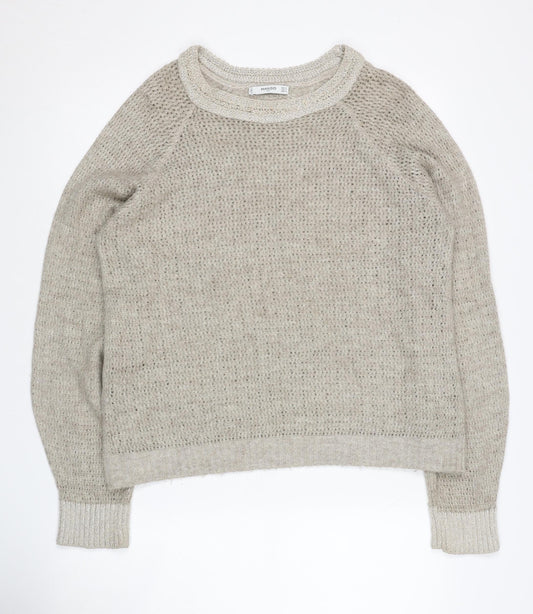 Womens UK Size 12 Mango Beige Pullover Jumper