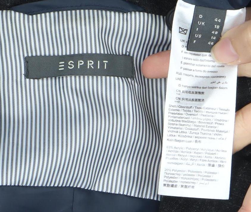Esprit Women's Black Pinstripe Blazer Size 18