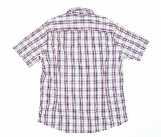Next Men’s Multicoloured Plaid Short Sleeve Shirt M