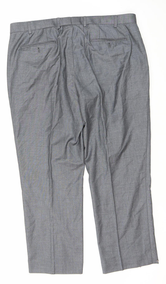 Mens UK Size 40S Charlton Gray Regular Fit Dress Pants Grey Trousers