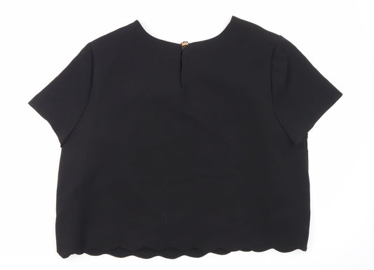 New Look Women's Black Round Neck T-Shirt UK 16