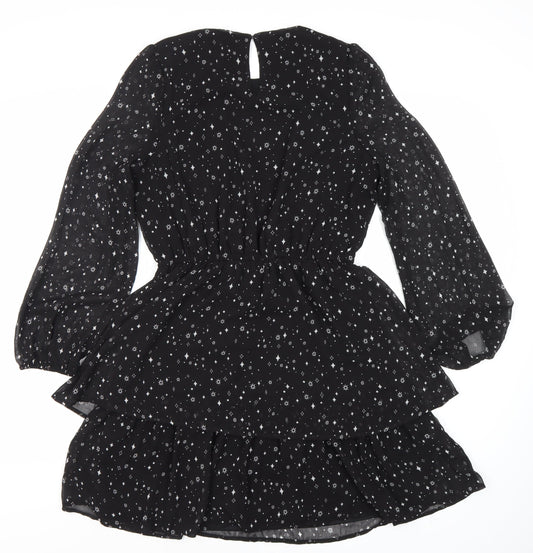 915 Generation Girls Black Short Dress, 15 Years, Long Sleeve