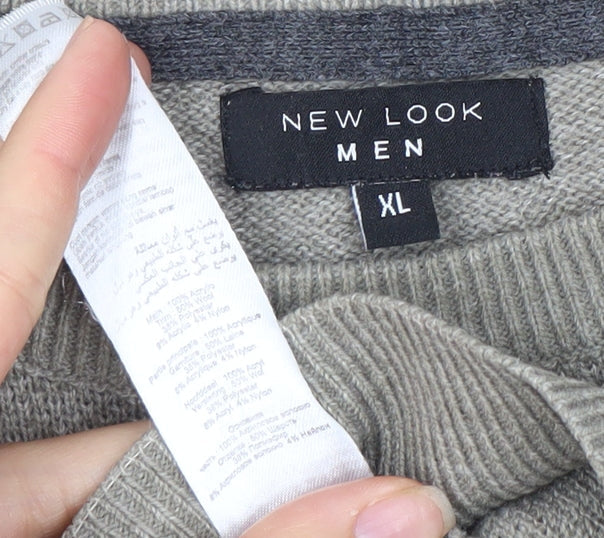 Mens UK Size XL New Look Grey Pullover Jumper