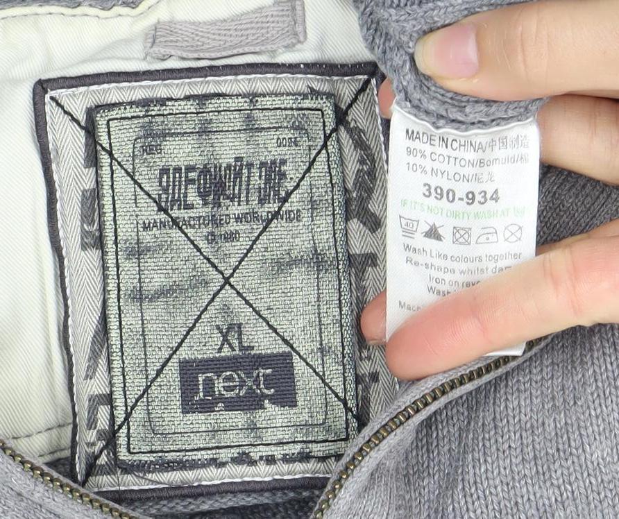 Livergy Men's Grey XL Full Zip Jumper Casual Knit