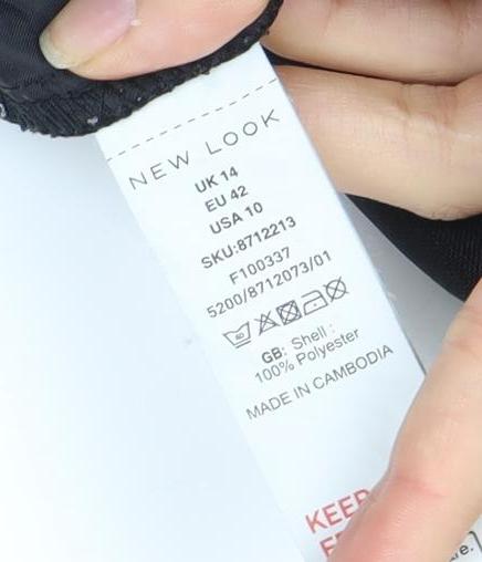 New Look Women's Black Trousers Size 14 Polyester