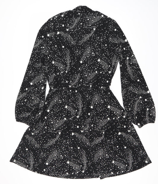 Oasis Women's Black Star Dress, M, Long Sleeve, Lightweight
