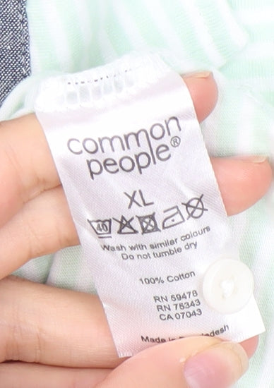 Common People Men's Multicoloured Striped Polo XL