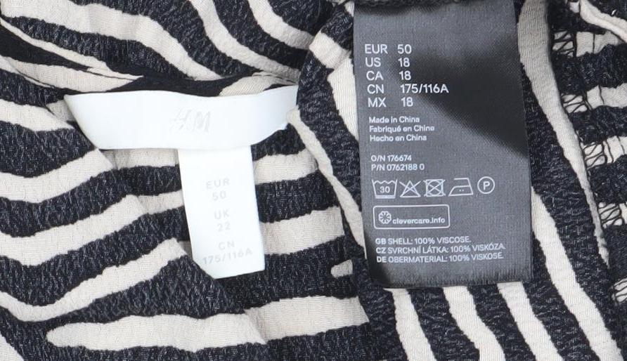 Womens UK Size 22 H&M Black Camisole Tank