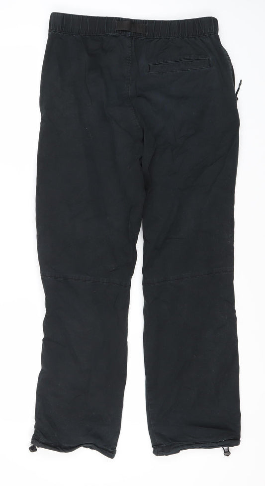 River Island Men's Black Elastic Waist Trousers S