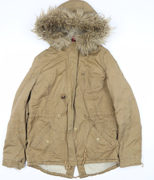 Womens UK Size 10 Divided Beige Parka Coat