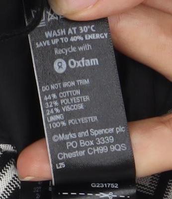 Marks and Spencer Women's Black Geometric Pencil Skirt Size 12