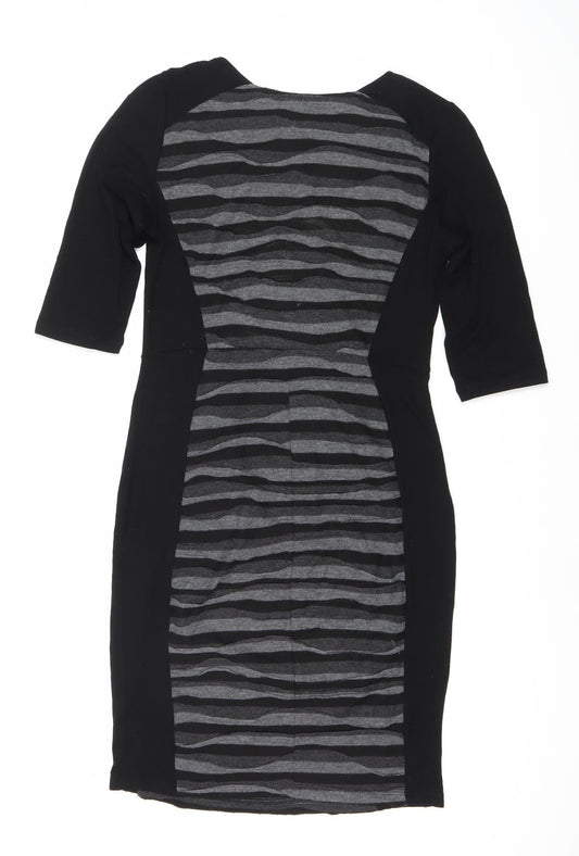 Blue Chameleon Women's Black Grey Pencil Dress Size 10