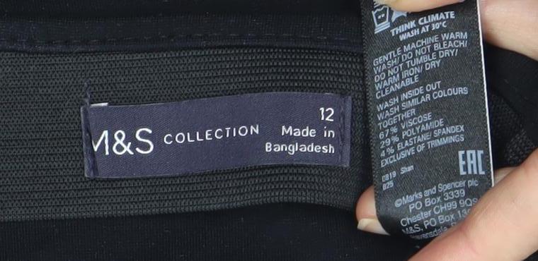 Marks and Spencer Black Pencil Skirt, Size 12, Women