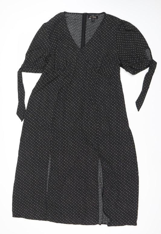 QED London Women's Black Dress Size 8 with Zip Closure