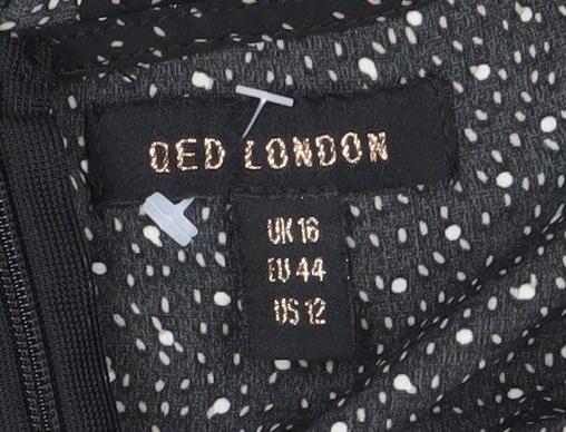 QED London Women's Black Dress Size 8 with Zip Closure