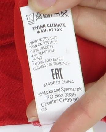 Womens UK Size 12 Marks and Spencer Red Blouse