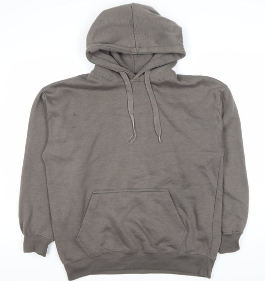 Additional front view of Pull&Bear unisex grey xs hoodie with drawstring and hood