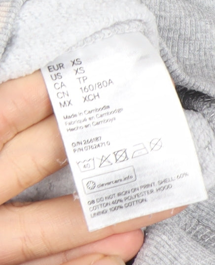 Womens UK Size XS H&M Grey Pullover Hoodie