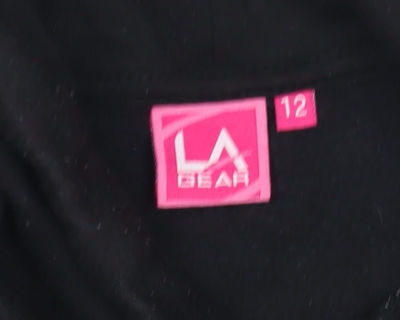 Womens UK Size 12 LA Gear Black Pullover Hoodie