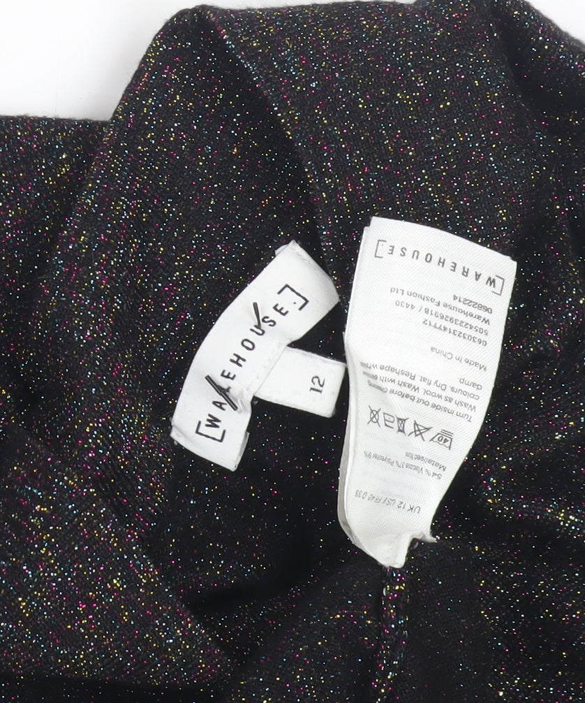 Womens UK Size 12 Warehouse Black Pullover Jumper