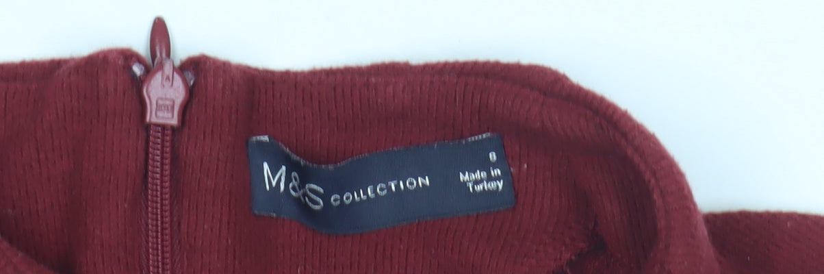 Womens UK Size S Marks and Spencer Red Pullover Jumper