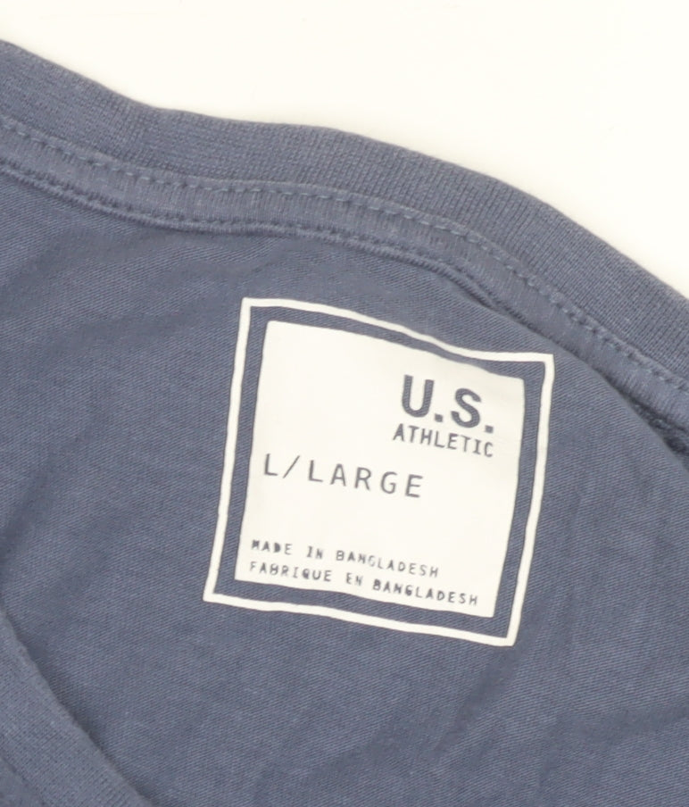 U.S. Athletic Men's Blue Large Graphic Print T-Shirt