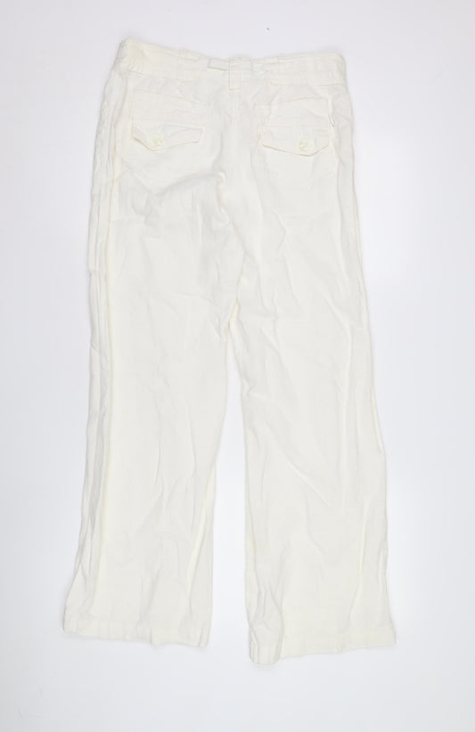 Womens UK Size 42-43 NEXT Relaxed Fit Cargo Ivory Trousers