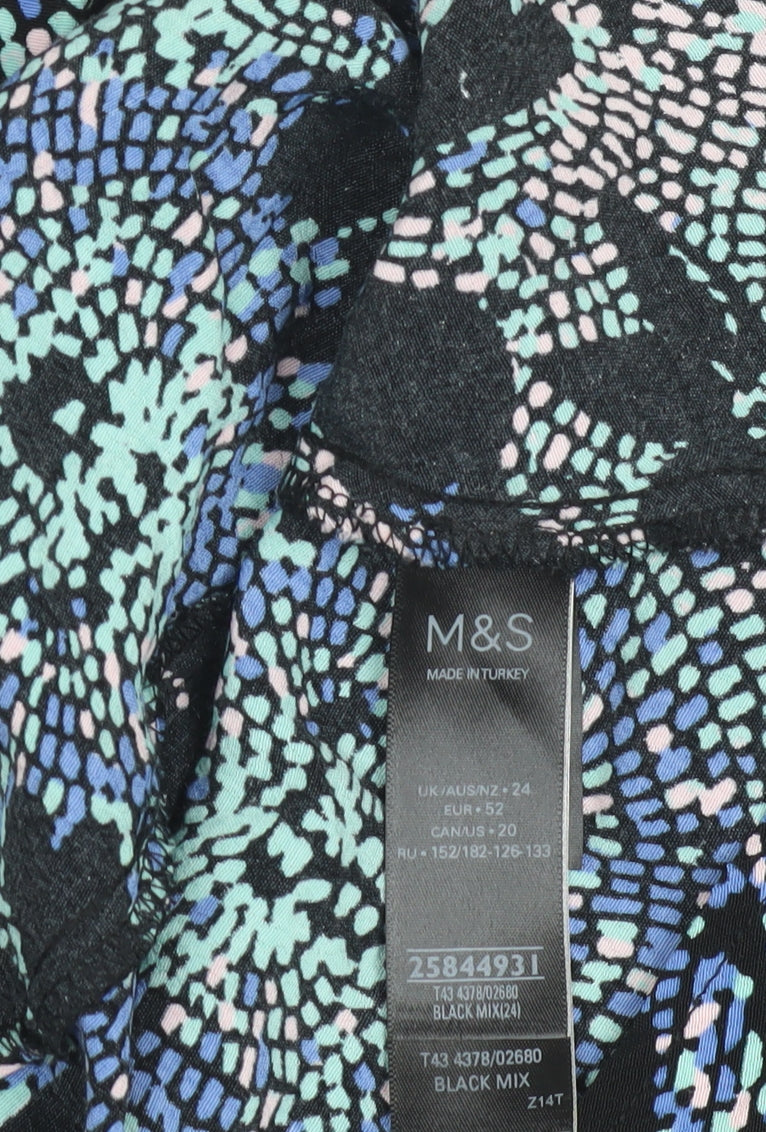 Womens UK Size 24 Marks and Spencer Black Basic Blouse