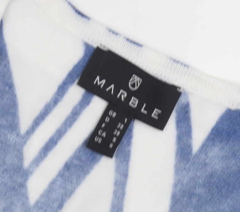 Womens UK Size 4 Marble Blue Pullover Jumper