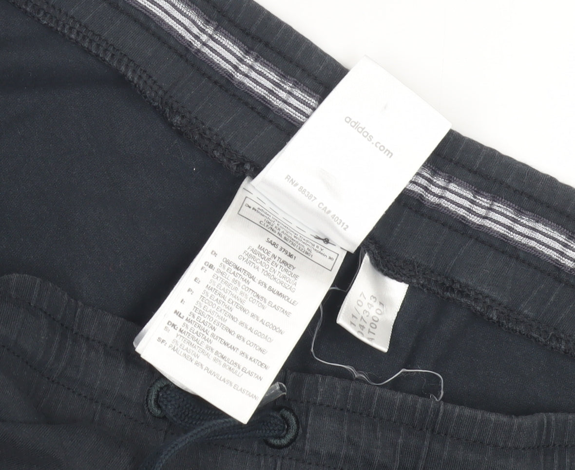 Adidas Black Unisex Joggers, L, Elastic Waist, Gym Ready