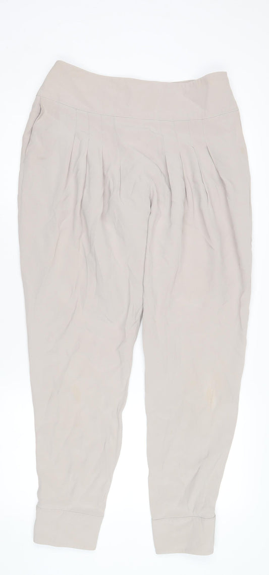 Womens UK Size S Reiss Relaxed Fit Casual Beige Trousers