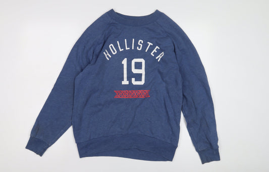 Unisex Adults UK Size XS Hollister Blue T-Shirt