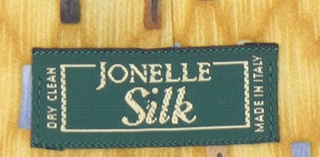 Jonelle Men's Yellow Geometric Silk Tie