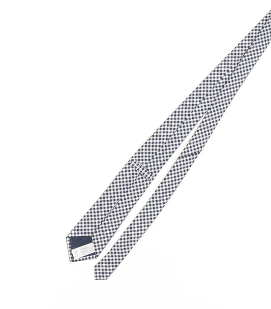 Marks and Spencer Men's Black Plaid Slim Tie - Silk