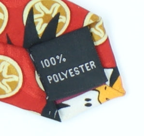 Warner Bros Men’s Red Polyester Looney Tunes Tie