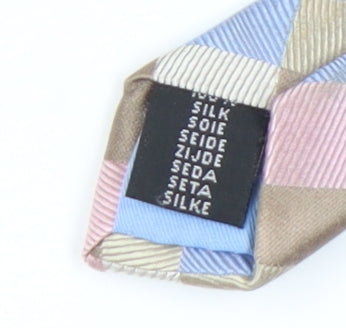 Michaelis Men's Plaid Silk Tie in Beige, Blue, Pink