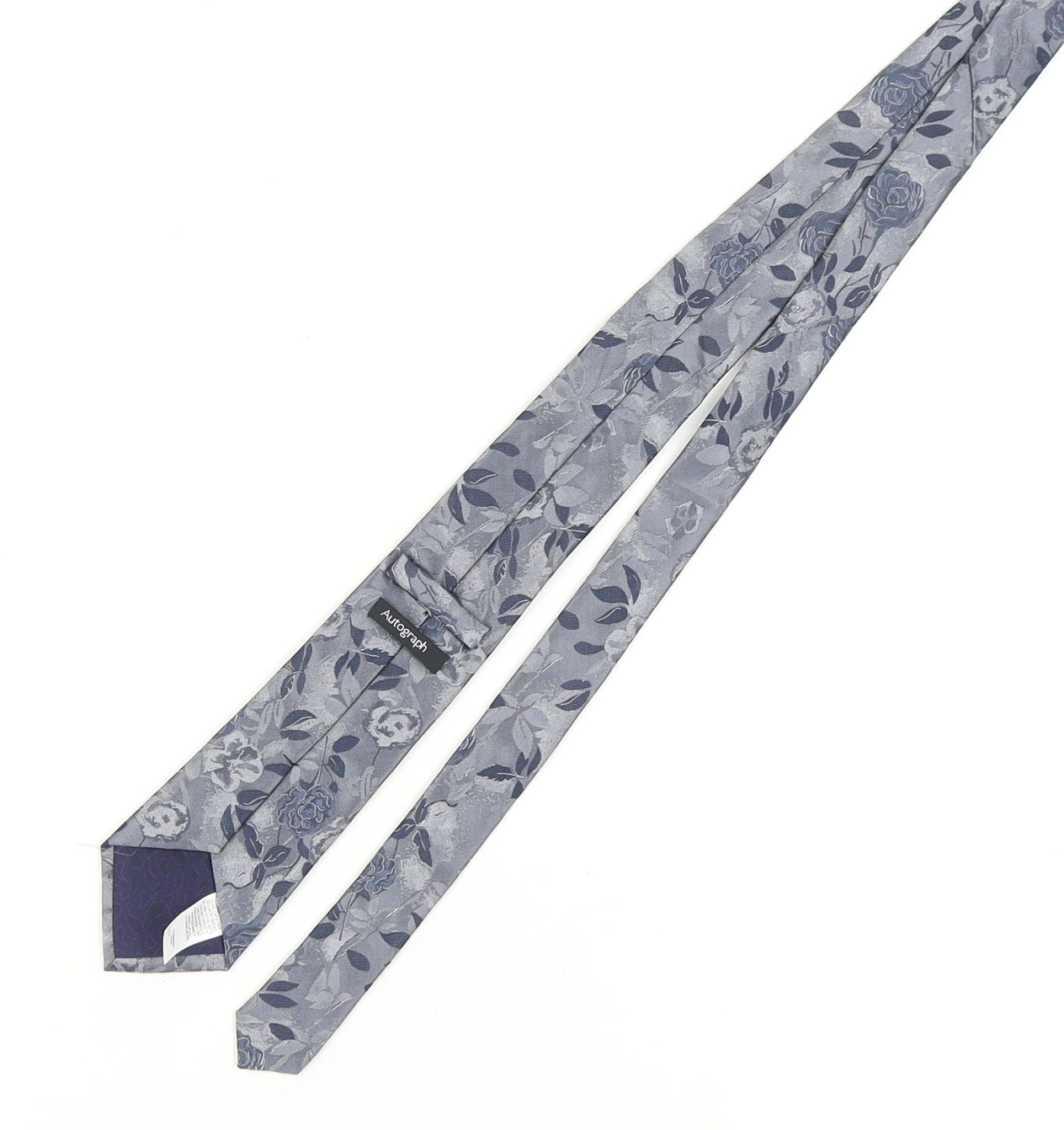 Marks and Spencer Grey Floral Silk Men's Tie