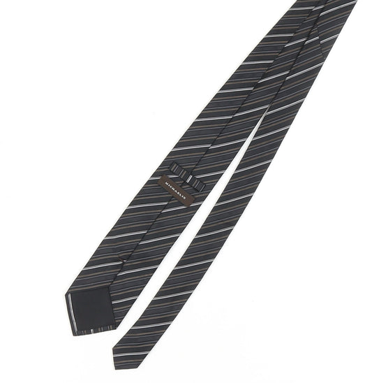 Michaelis Men's Black Striped Silk Tie