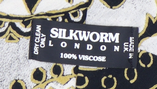 Silkworm London Men's Black Gold Geometric Tie