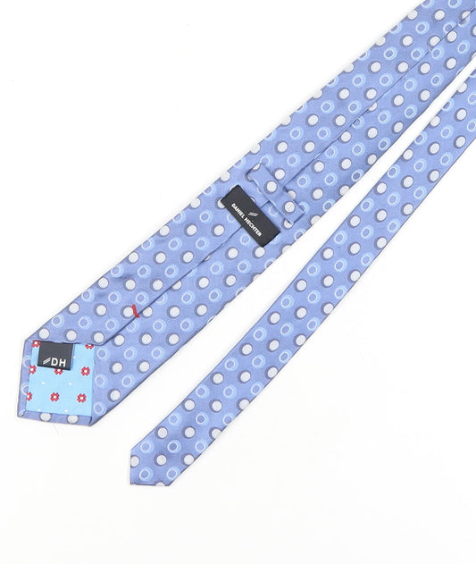 Mens Daniel Hechter Blue Polka Dot 100% Silk Tie
