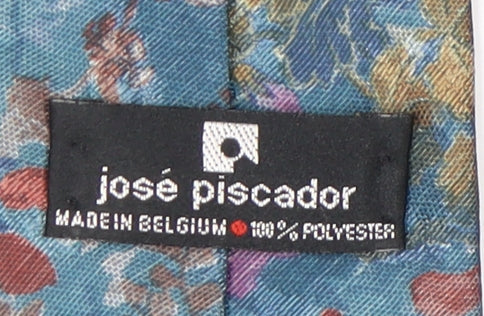 José Piscador Men's Blue Floral Slim Tie