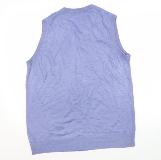 Mens UK Size L Woodville Blue Vest Jumper