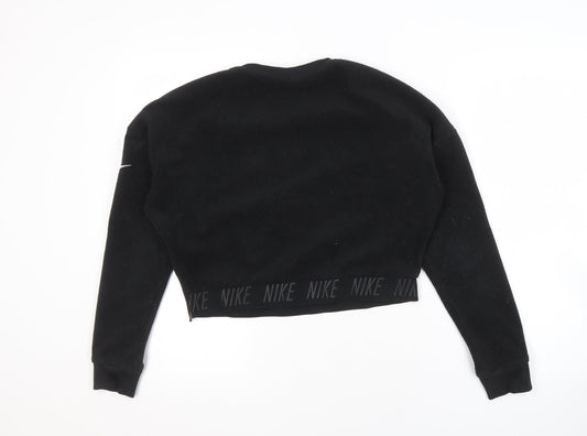Nike Women's Black Dri-Fit Sweatshirt, Size S, Logo Accent