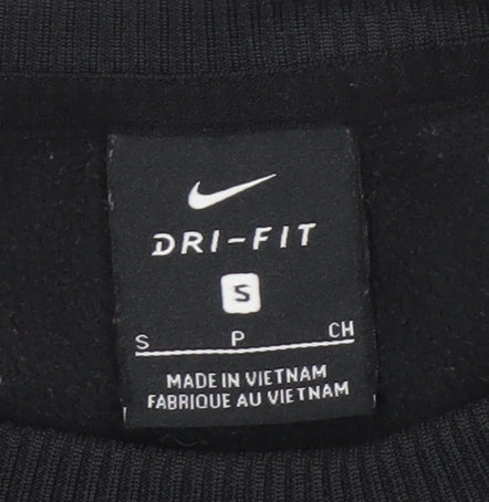 Nike Women's Black Dri-Fit Sweatshirt, Size S, Logo Accent